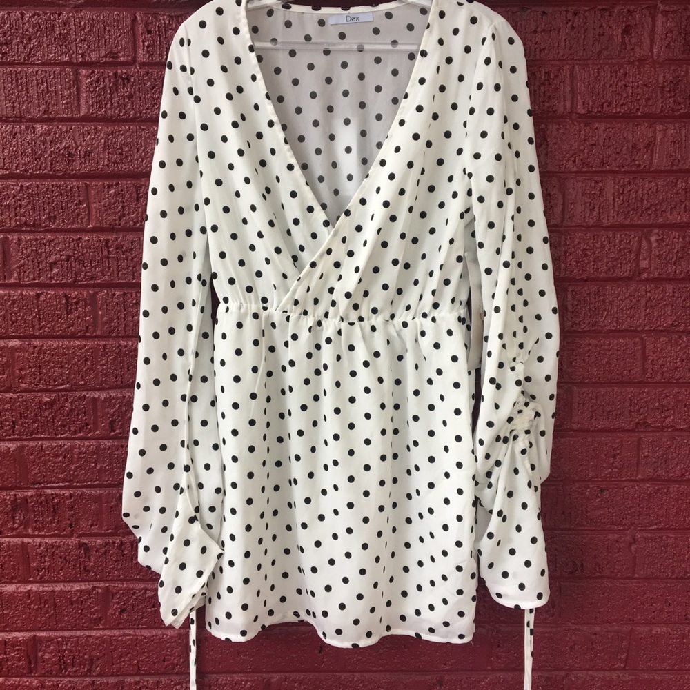 NWT White polka dot dress